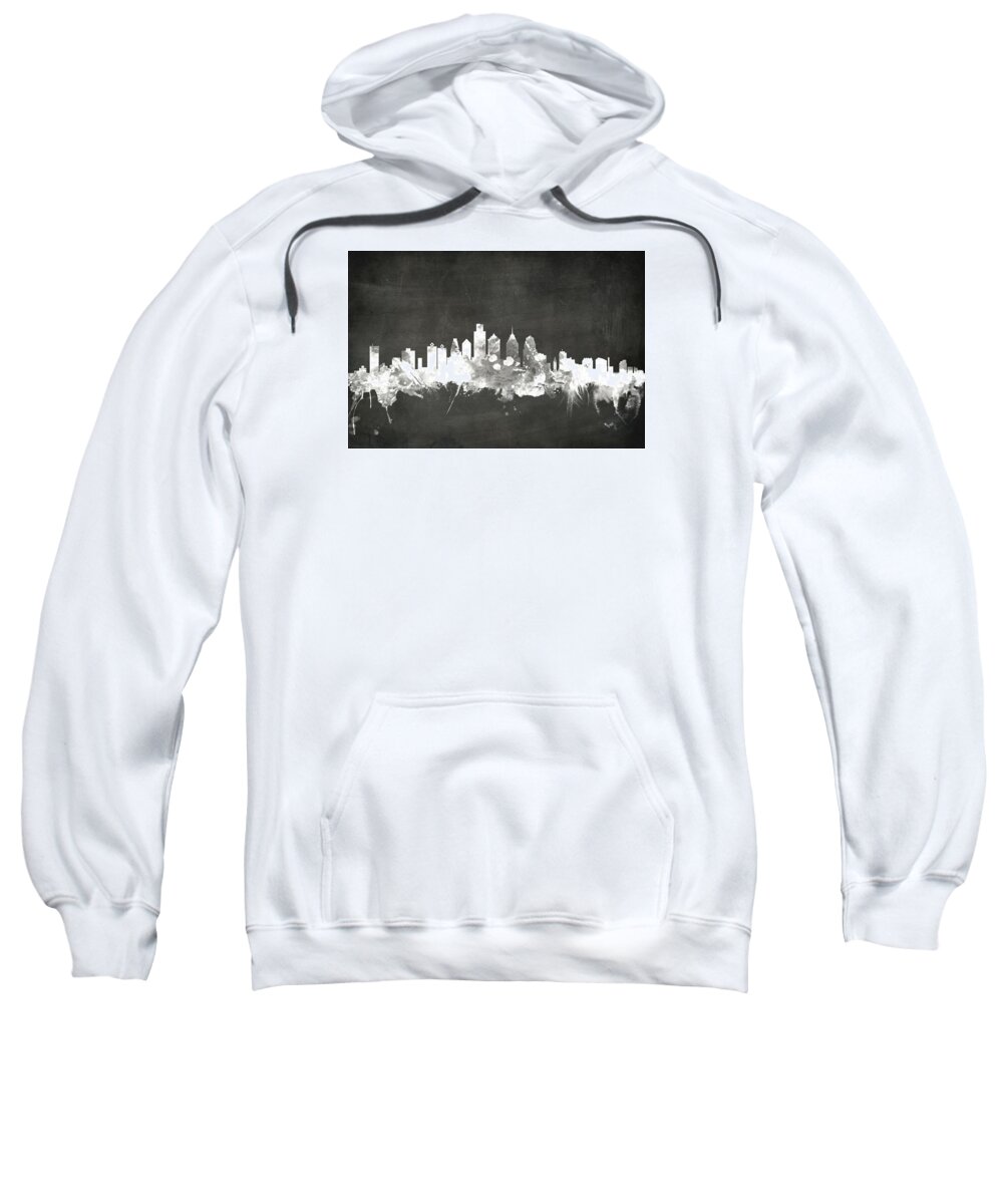 Philadelphia Sweatshirt featuring the digital art Philadelphia Pennsylvania Skyline #15 by Michael Tompsett
