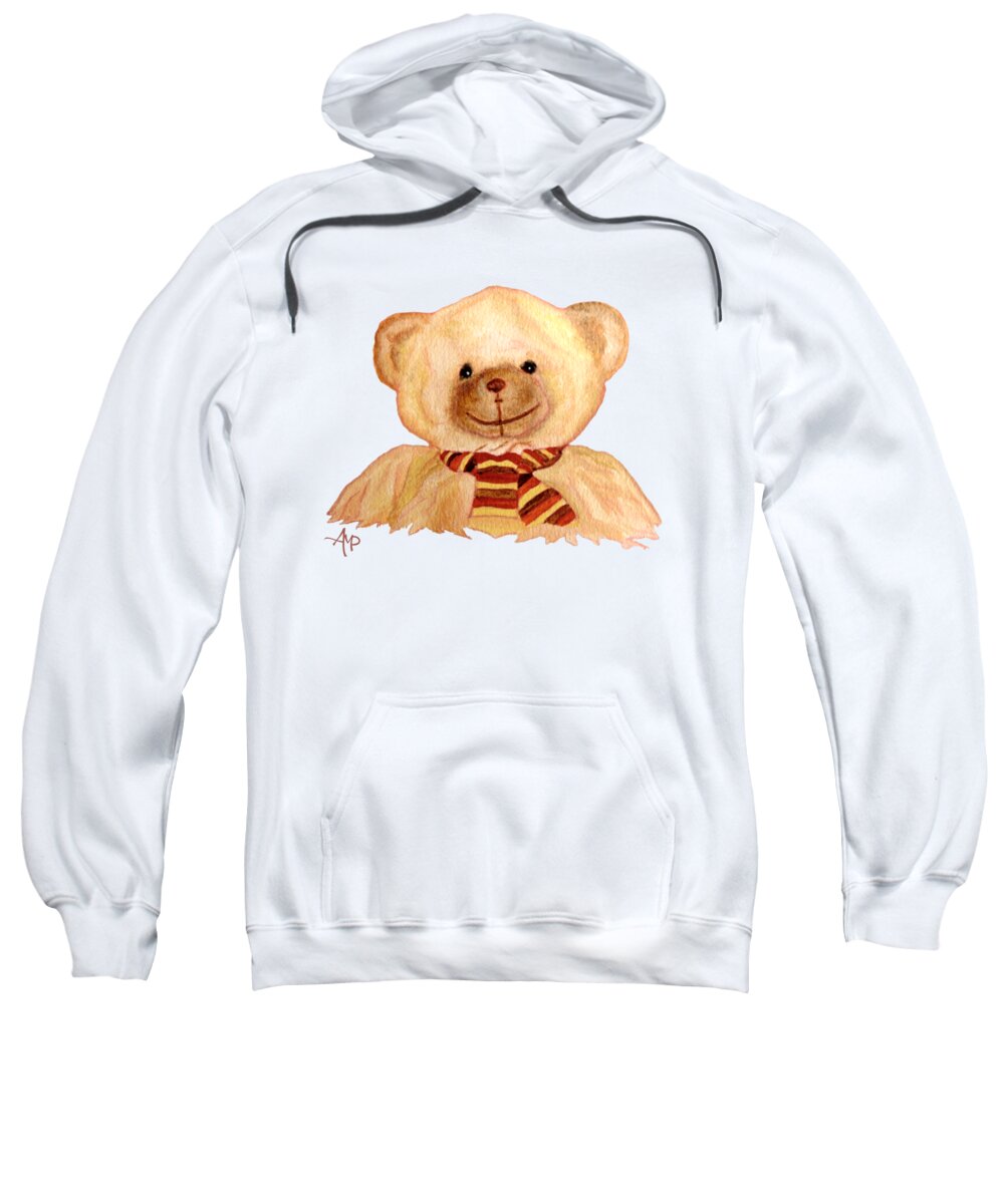 Cuddly Animals Sweatshirt featuring the painting Cuddly Bear by Angeles M Pomata