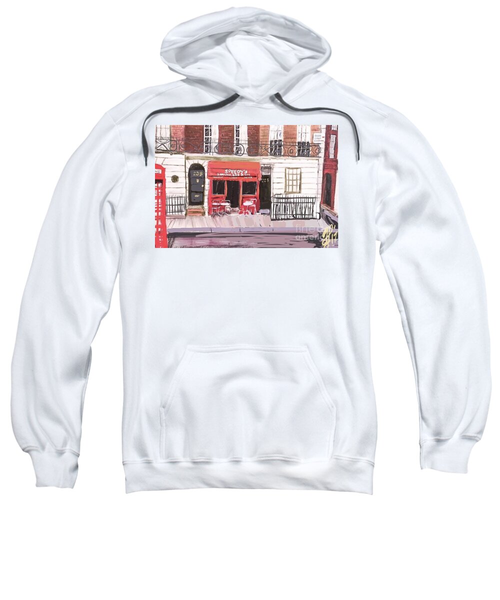  Sweatshirt featuring the painting 221 B Baker Street by Francois Lamothe