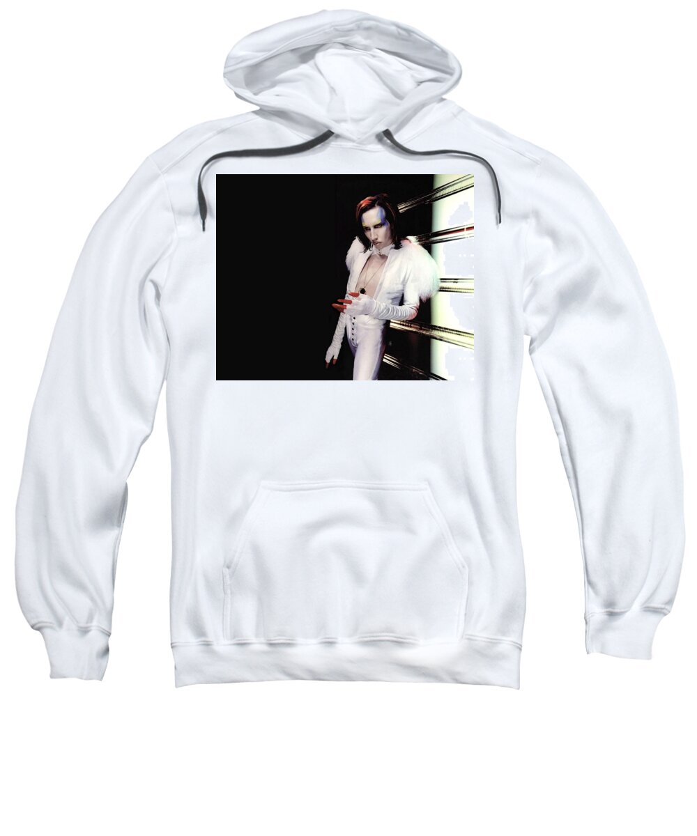 Marilyn Manson Sweatshirt featuring the photograph Marilyn Manson #3 by Jackie Russo