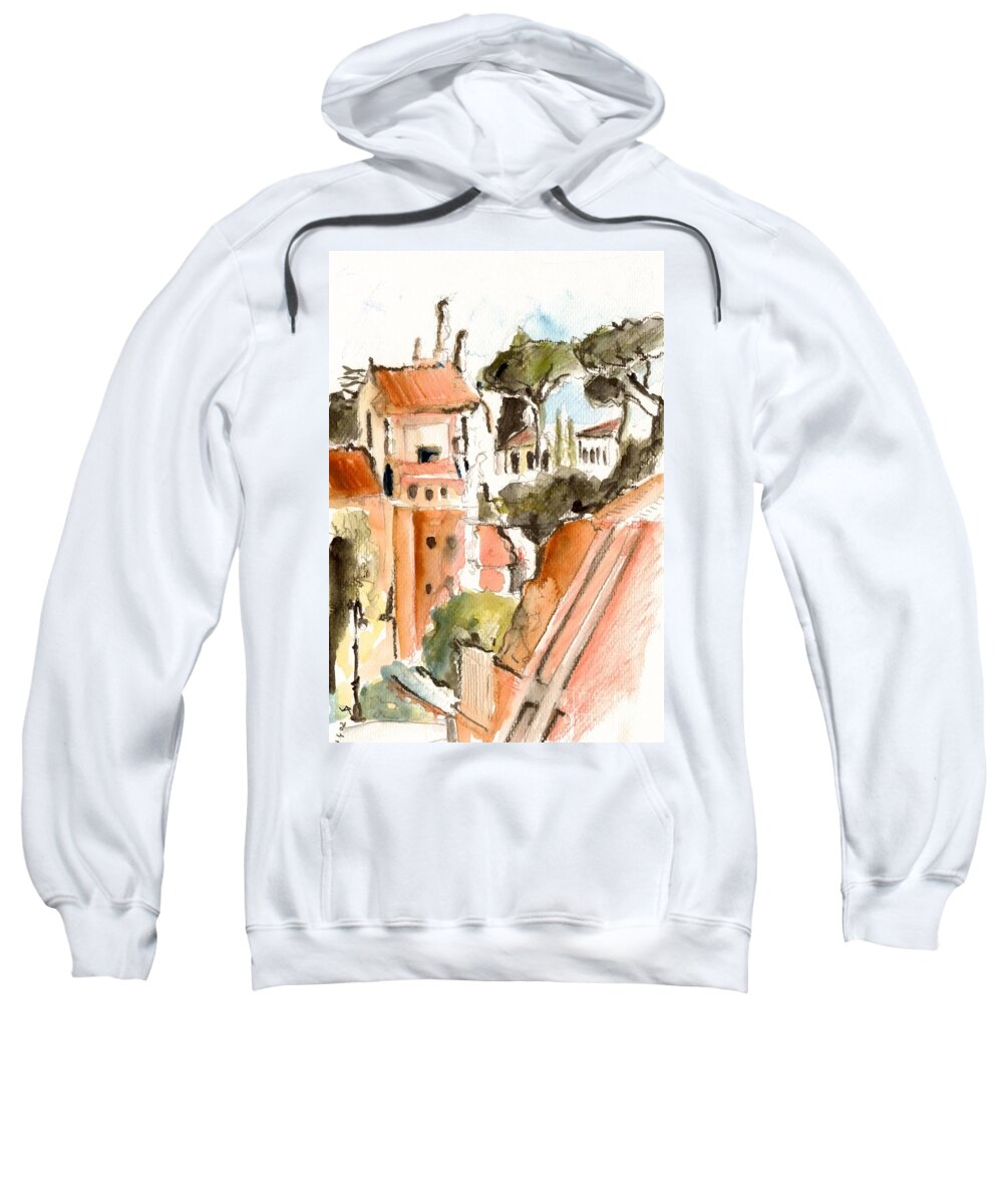 Landscape Sweatshirt featuring the painting Rom Italy #4 by Karina Plachetka