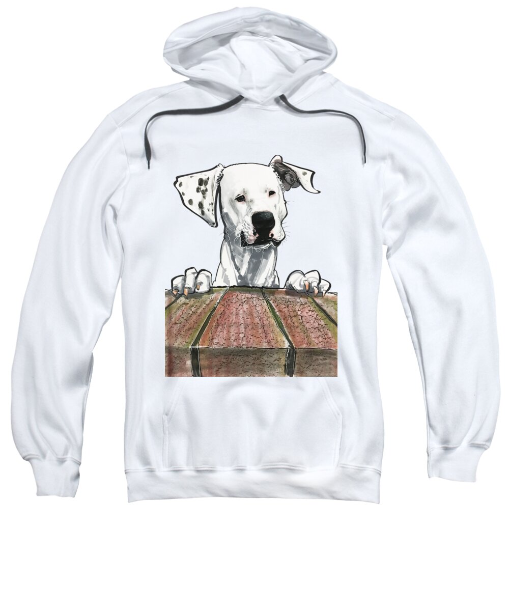 Dalmatian Sweatshirt featuring the drawing 7-1403 McCollum by Canine Caricatures By John LaFree