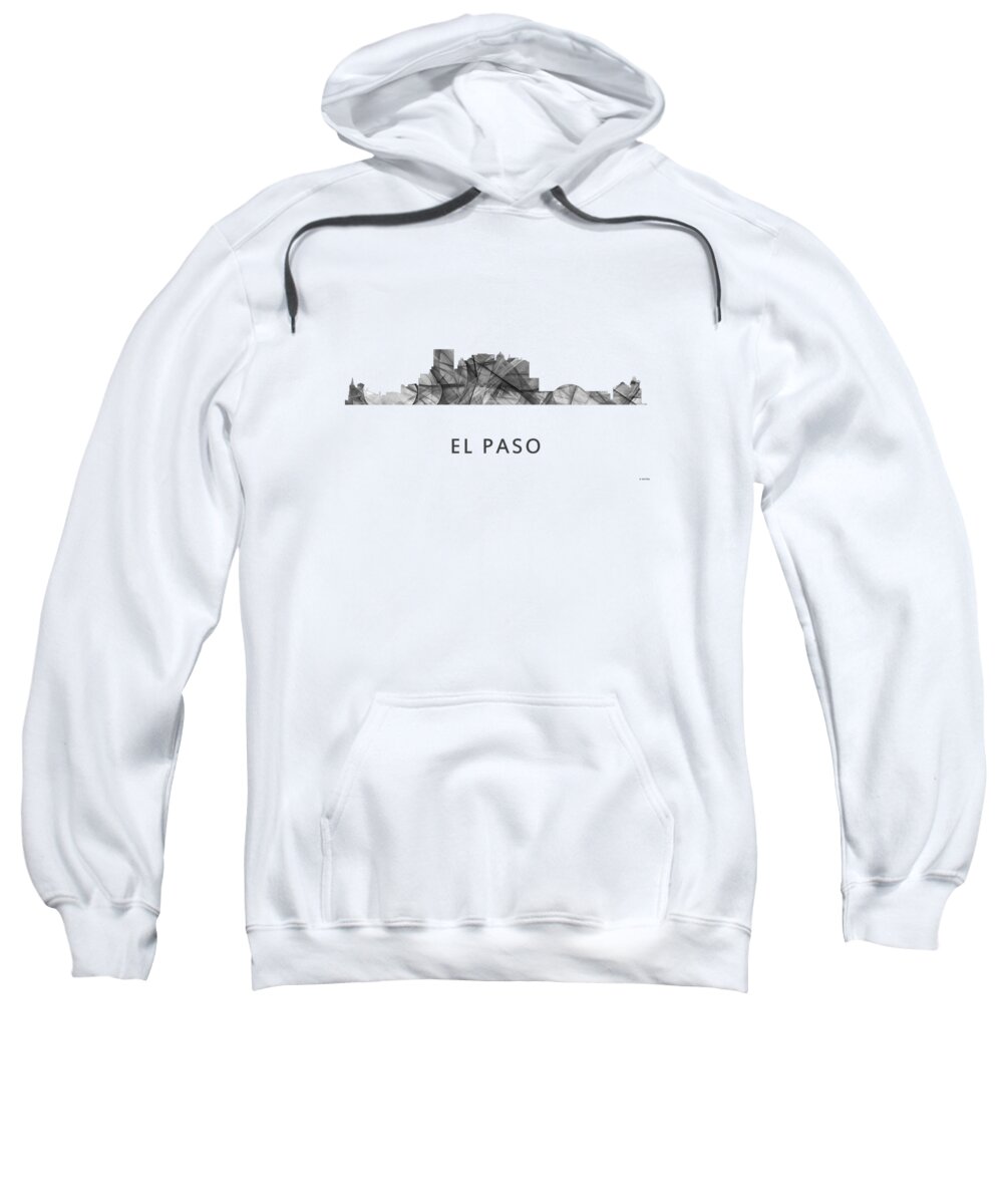 El Paso Texas Skyline Sweatshirt featuring the digital art El Paso Texas Skyline #7 by Marlene Watson