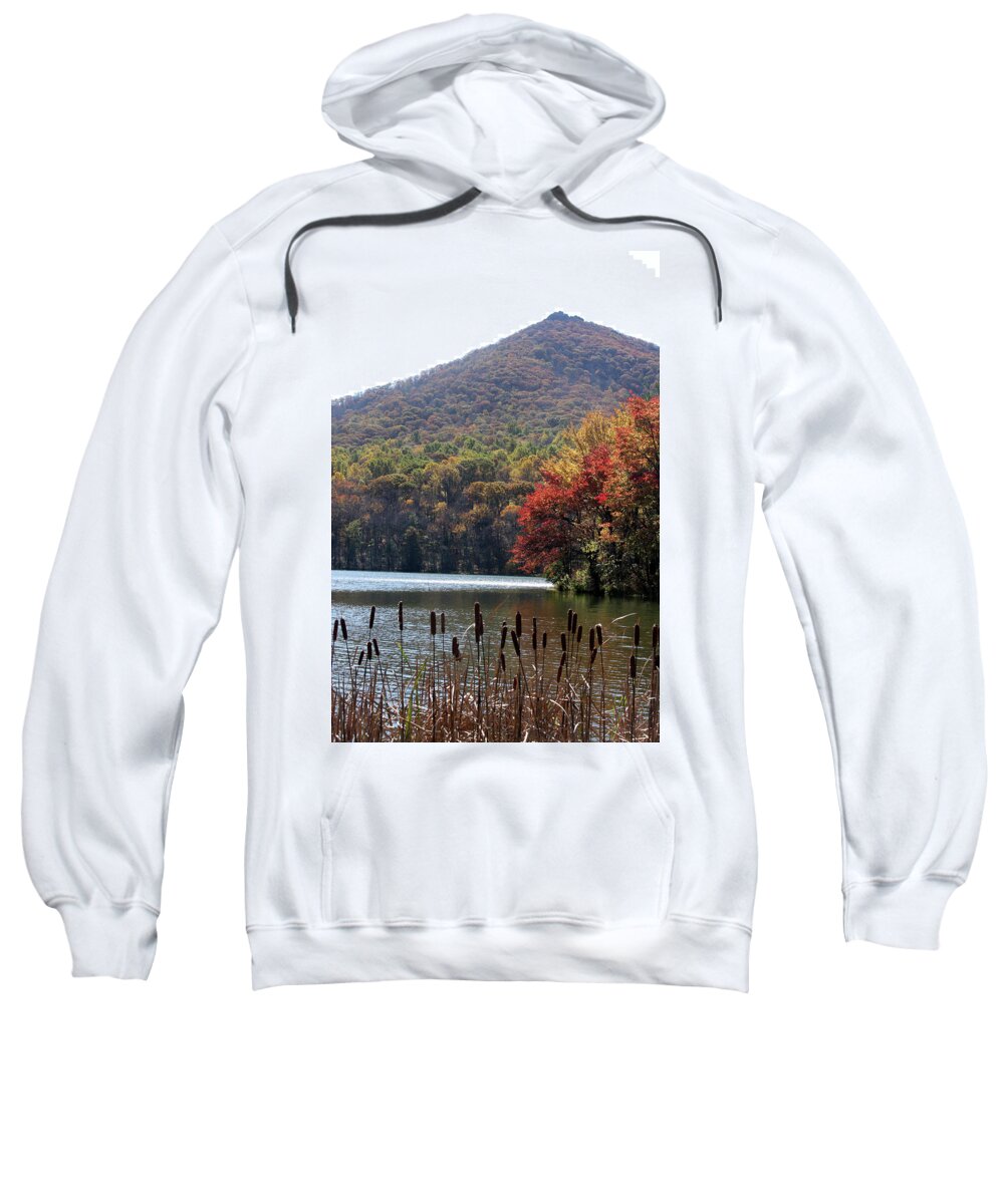 Lake Sweatshirt featuring the photograph View of Abbott Lake and Sharp Top in autumn #7 by Emanuel Tanjala