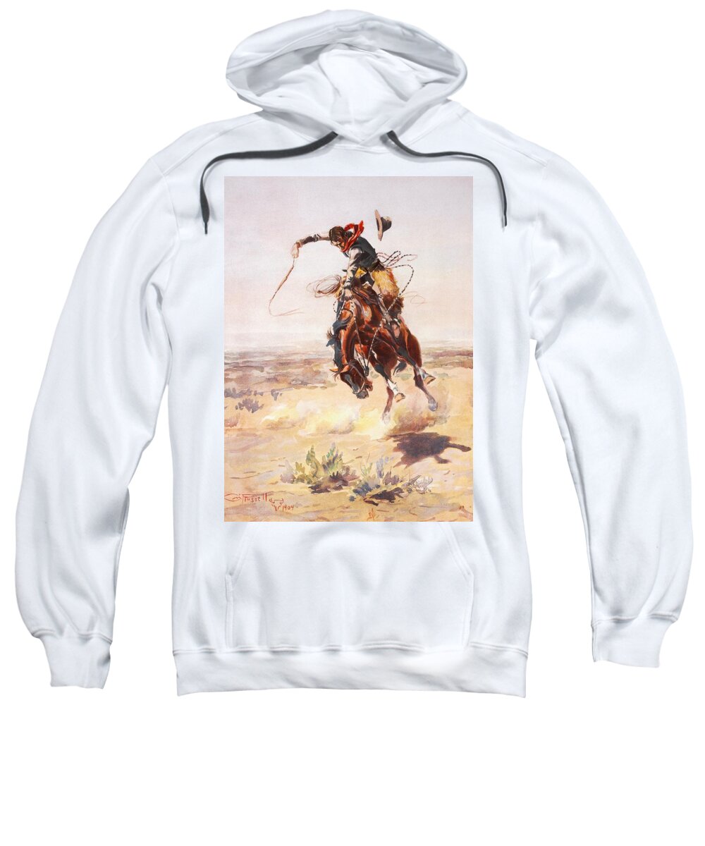 Charles Russell Sweatshirt featuring the digital art A Bad Hoss by Charles Russell