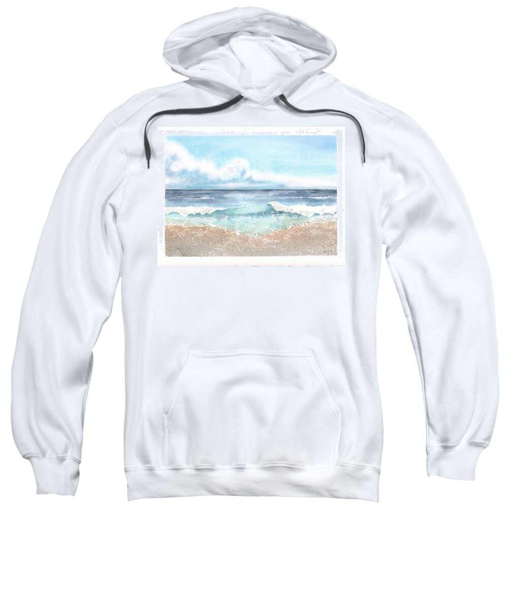 Beach Sweatshirt featuring the painting A Perfect Day by Hilda Wagner
