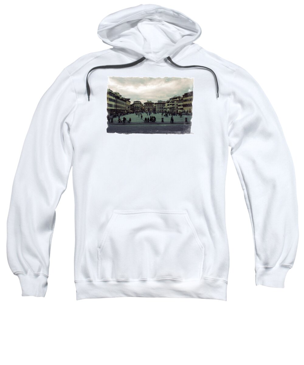 Travel Sweatshirt featuring the photograph A Square in Florence Italy by Wade Brooks