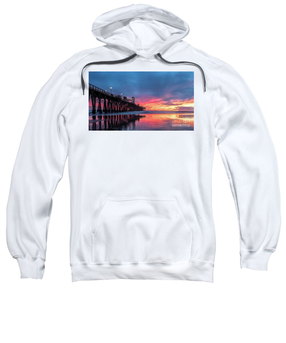 Beach Sweatshirt featuring the photograph A Stunning Sunset in Oceanside by David Levin