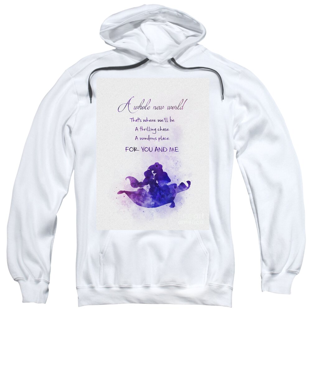 Aladdin Sweatshirt featuring the mixed media A whole new world by My Inspiration