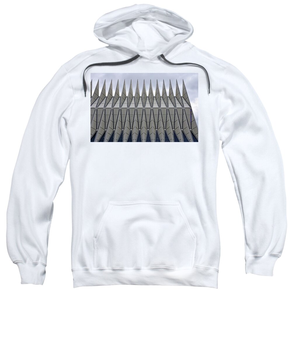 Air Force Sweatshirt featuring the photograph Air Force Chapel Exterior Study 3 by Robert Meyers-Lussier