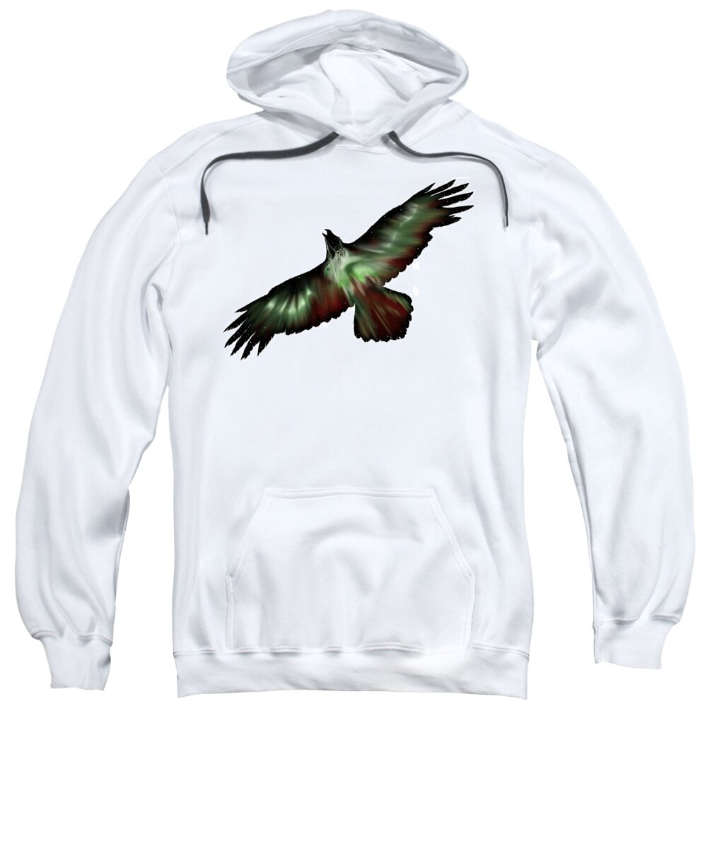Odin Sweatshirt featuring the digital art Allfather - Thought and Memory by Norman Klein