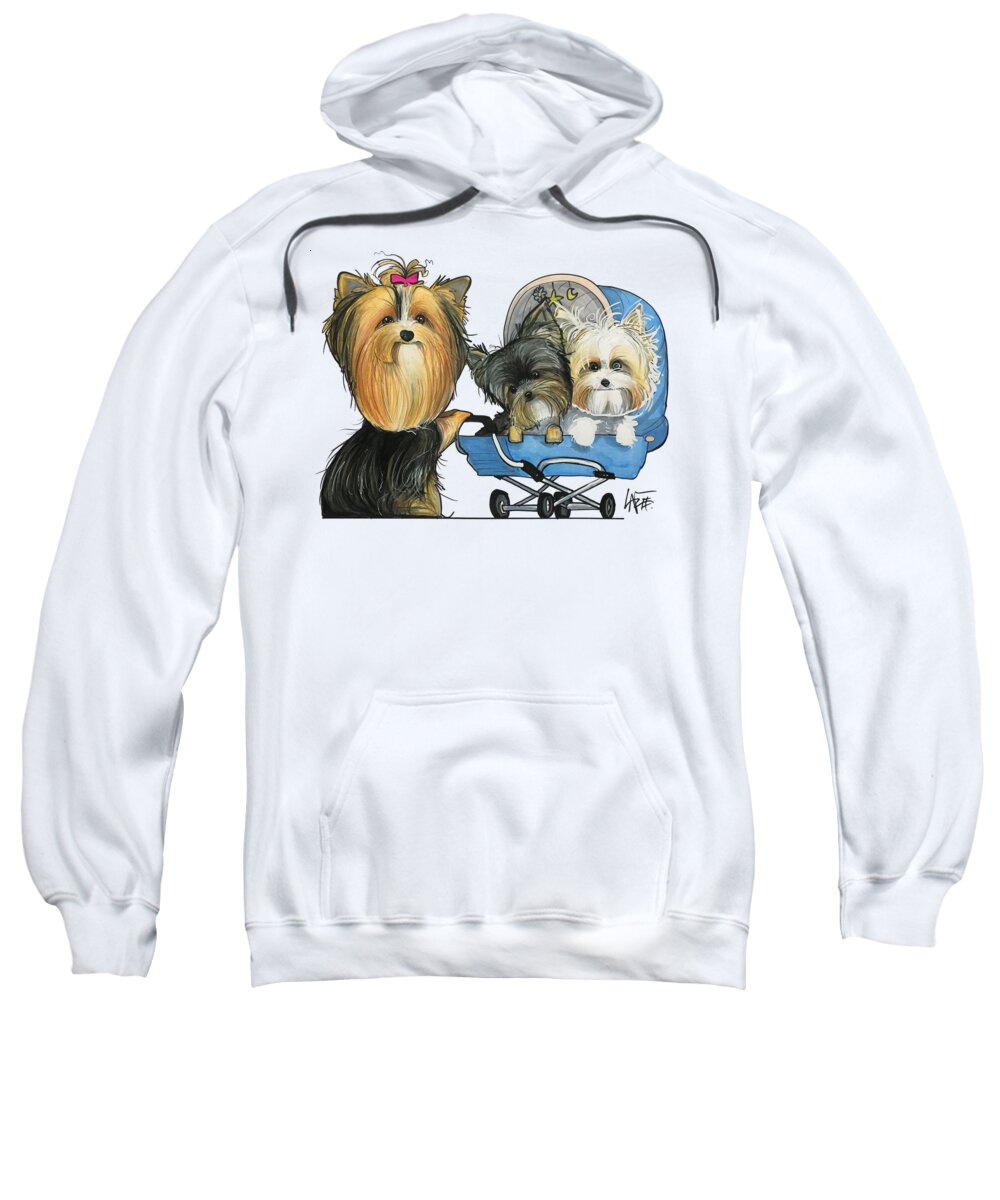 Yorkie Sweatshirt featuring the drawing Aloia 3756 by Canine Caricatures By John LaFree
