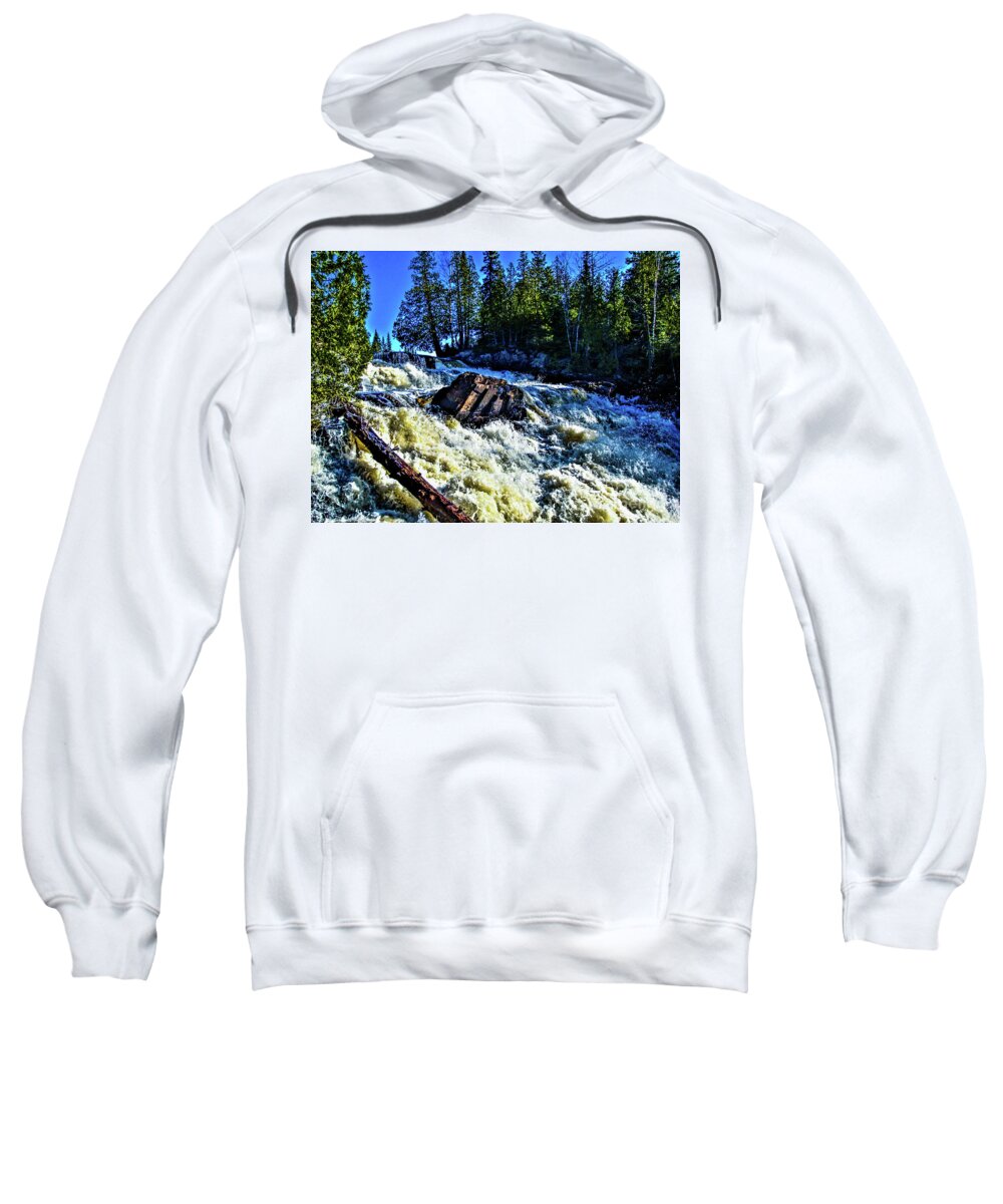Falls Sweatshirt featuring the photograph Amincon River Rootbeer Falls by Tommy Anderson