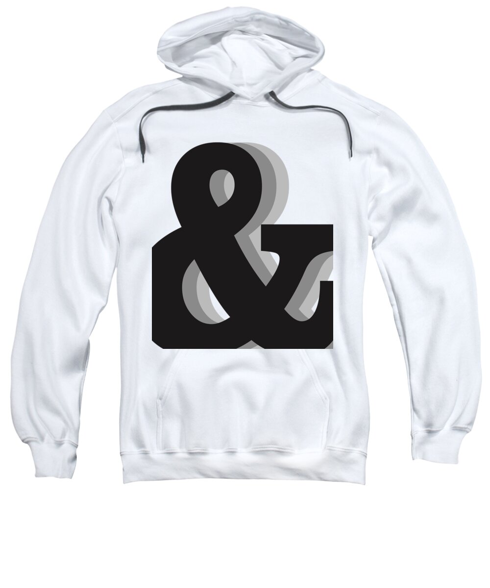 & Sweatshirt featuring the mixed media Ampersand - And Symbol 1 - Minimalist Print by Studio Grafiikka