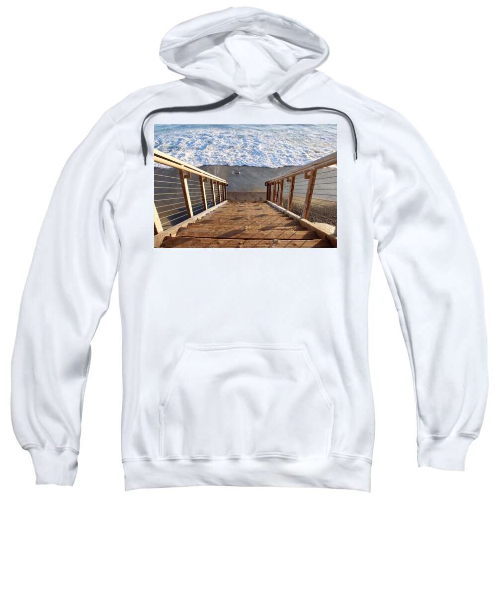 San Clemente Sweatshirt featuring the photograph An Invitation by Brian Eberly