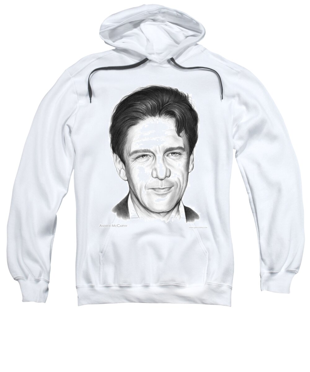 Andrew Mccarthy Sweatshirt featuring the drawing Andrew McCarthy by Greg Joens