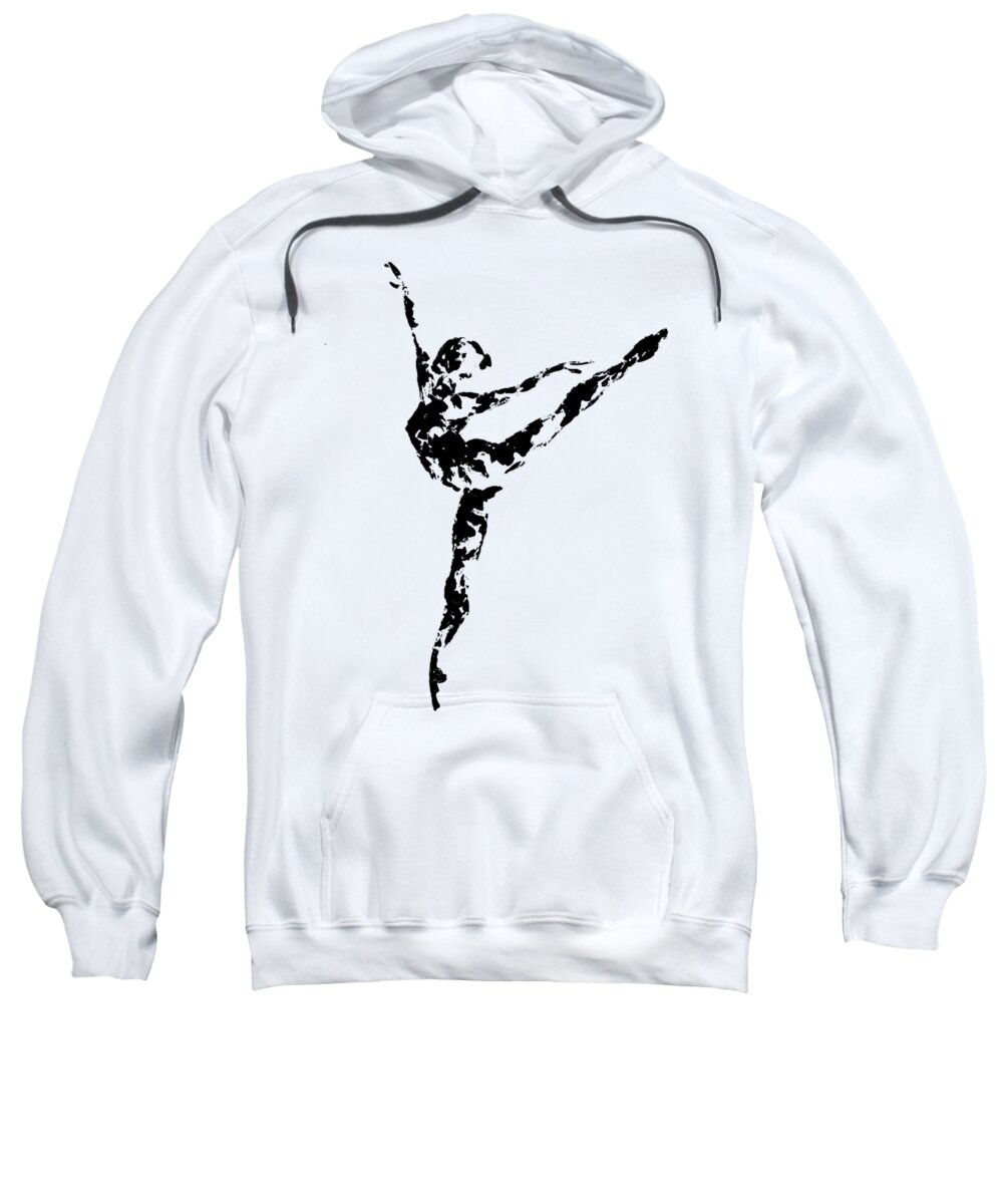 Dance Sweatshirt featuring the painting Arabesque - transparent background by Emily Page