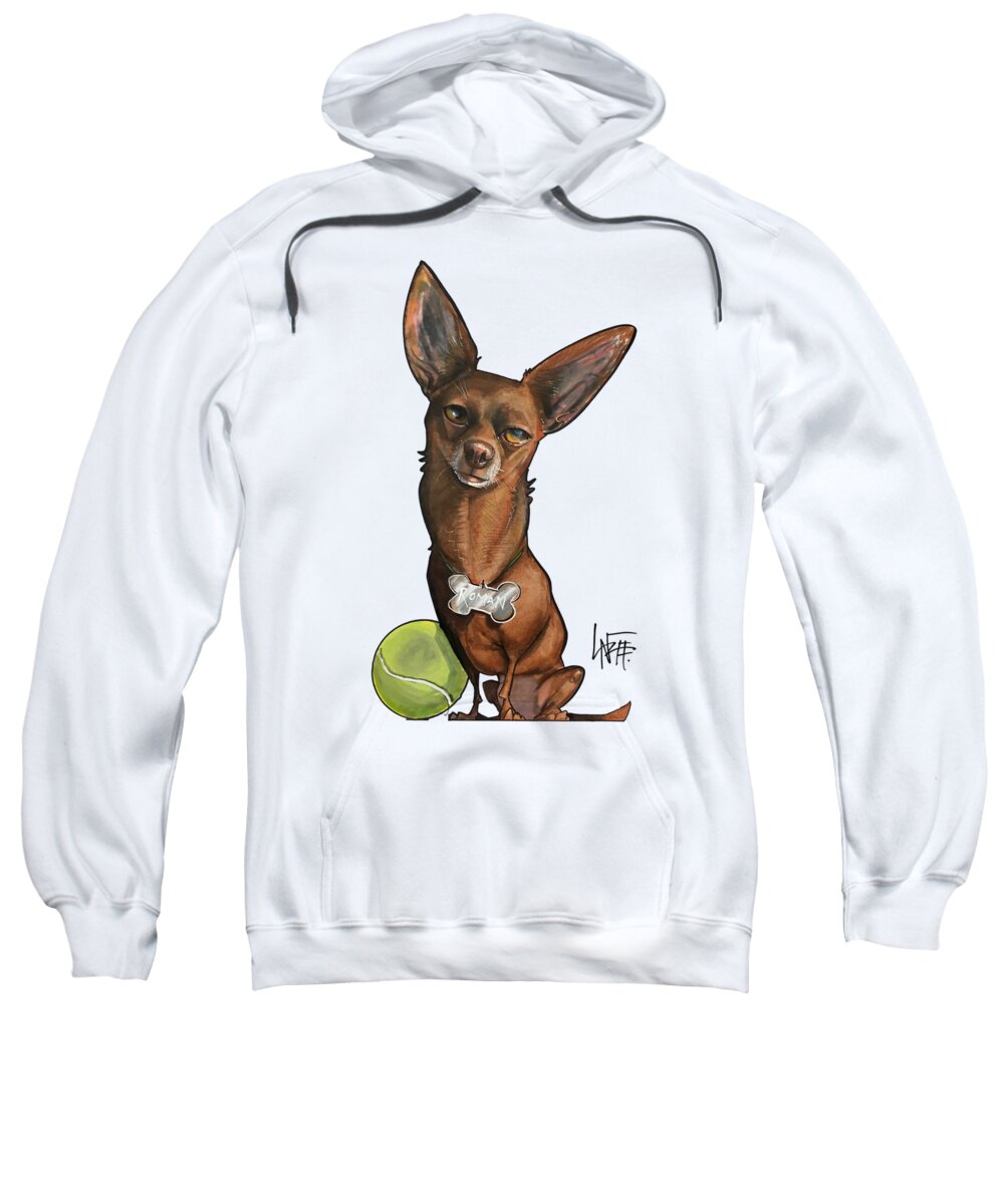 Dog Portrait Sweatshirt featuring the drawing Arizmendi 3544 by Canine Caricatures By John LaFree