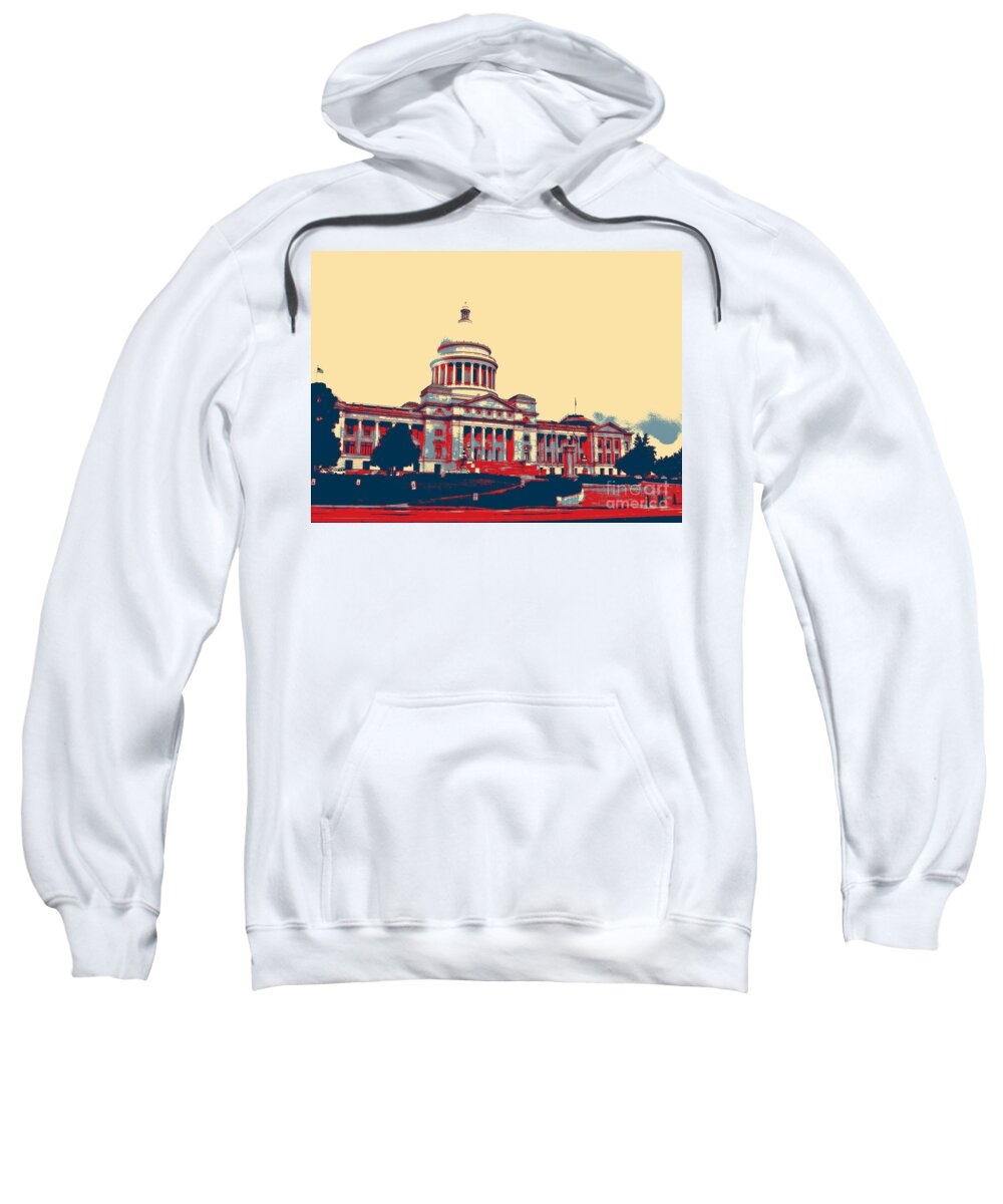 Arkansas Sweatshirt featuring the digital art Arkansas State Capitol by Karen Francis