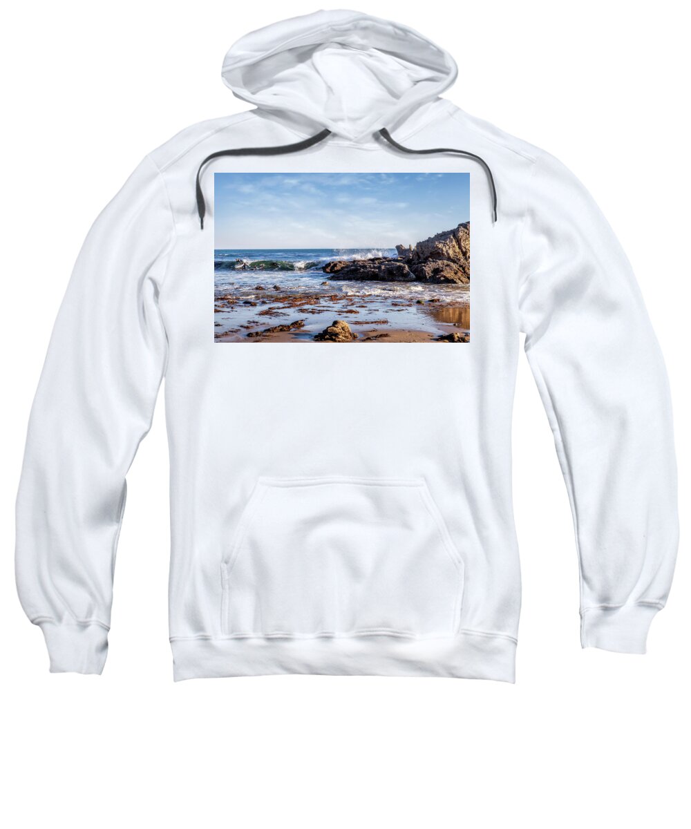 Surfer Sweatshirt featuring the photograph Arroyo Sequit Creek Surf Riders by Gene Parks