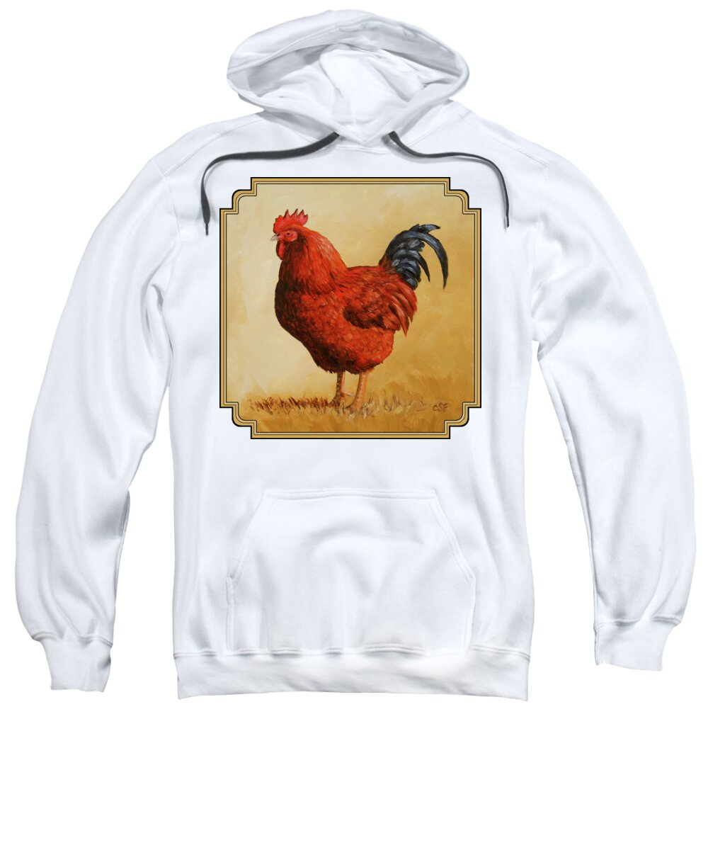 Rhode Island Red Rooster Adult Pull-Over Hoodie for Sale by Crista Forest