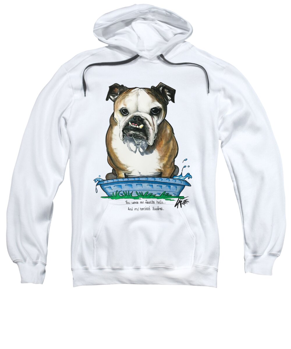 English Bulldog Sweatshirt featuring the drawing Aucoin 3846 by Canine Caricatures By John LaFree