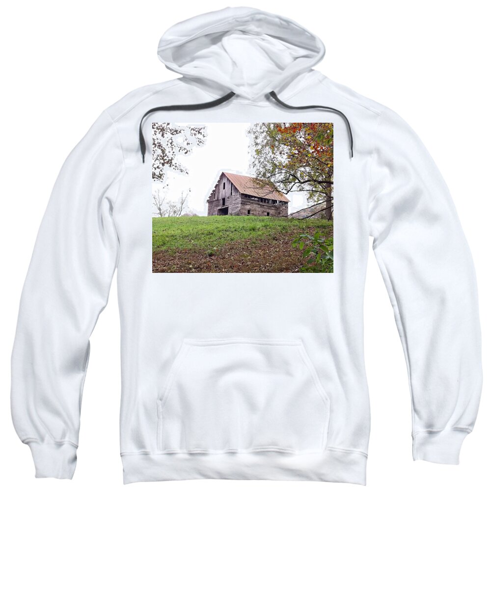 Barn Sweatshirt featuring the photograph Barn on the Knoll by Joe Duket