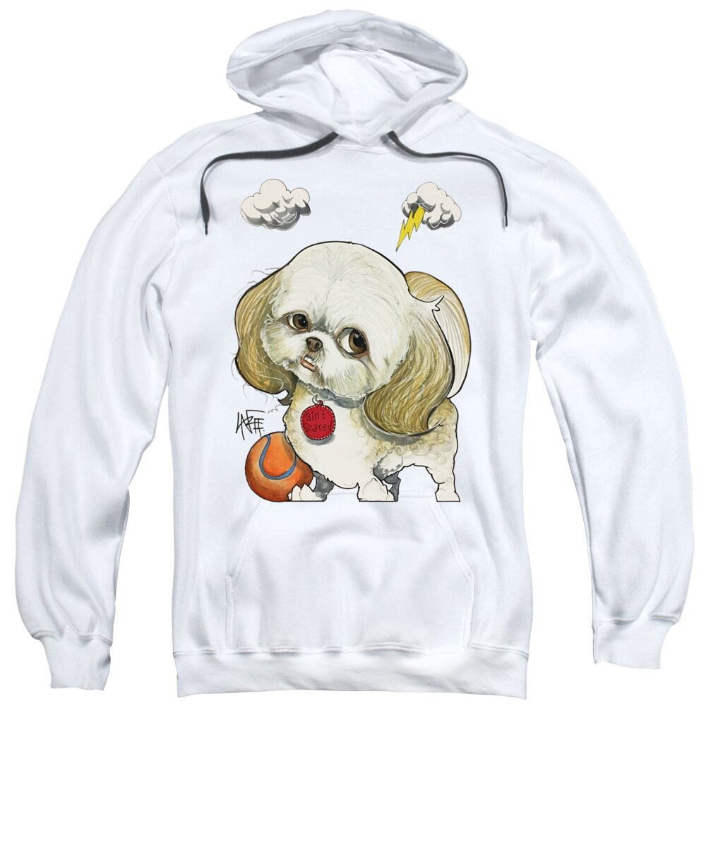 Pet Portrait Sweatshirt featuring the drawing Barnhill 7-1468 by Canine Caricatures By John LaFree