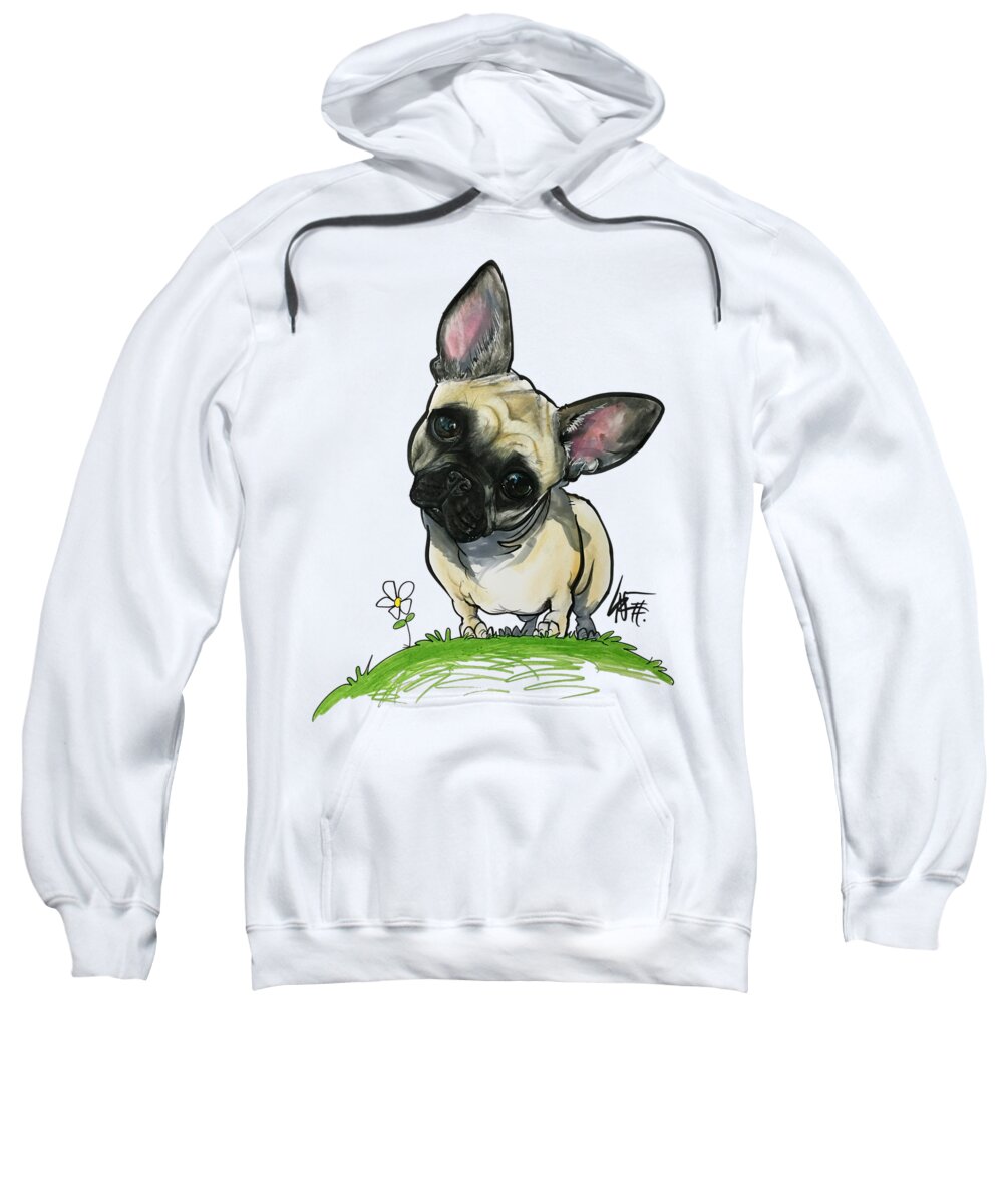 French Bulldog Sweatshirt featuring the drawing Basher 3880 by Canine Caricatures By John LaFree