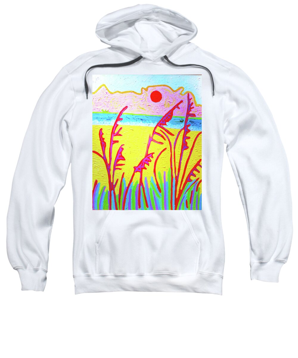 Painting With Thick Paint. Sweatshirt featuring the painting Beach Grasses by Rod Whyte