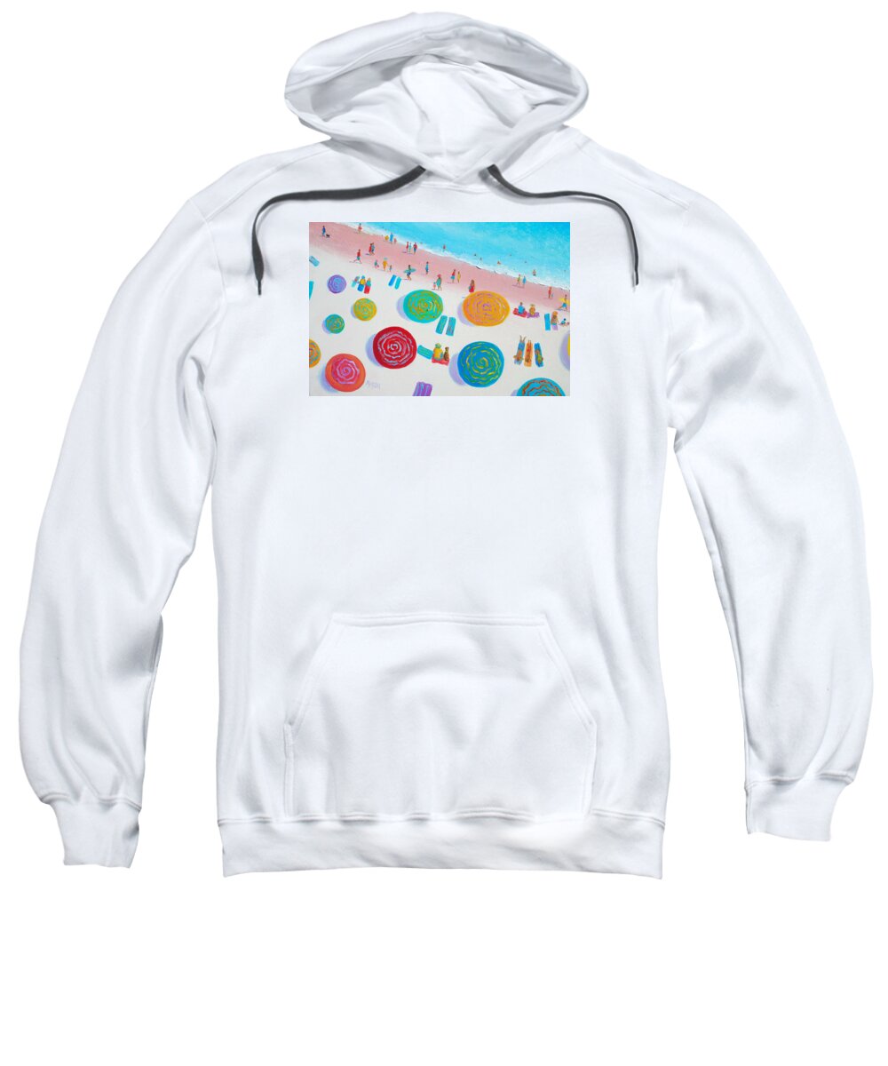 Beach Sweatshirt featuring the painting Beach Painting - A Walk in the Sun by Jan Matson