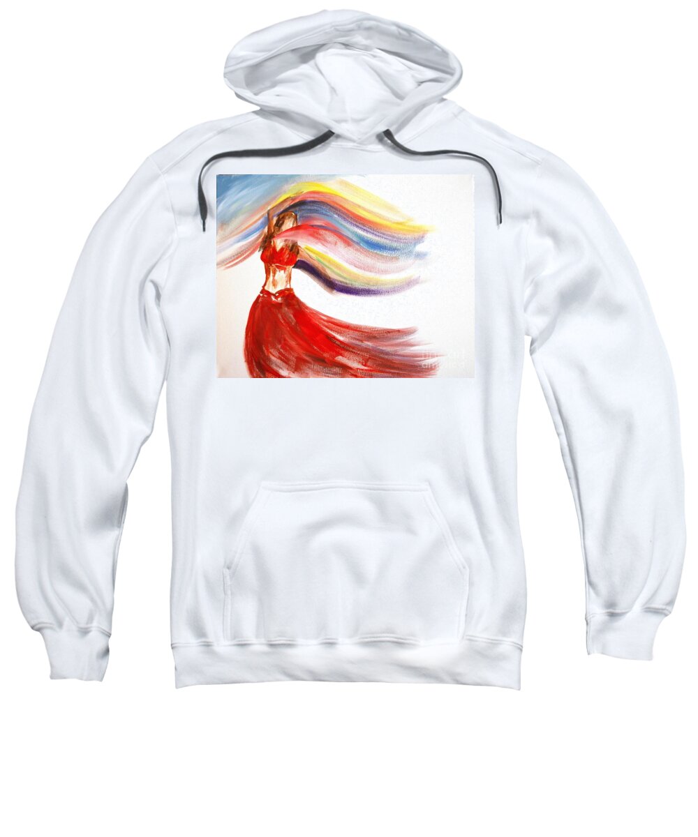 Belly Dancers Sweatshirt featuring the painting Belly Dancer 2 by Julie Lueders 