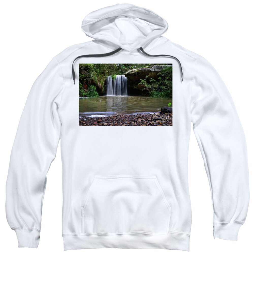 Waterfall Sweatshirt featuring the photograph Berowra Waterfall by Werner Padarin