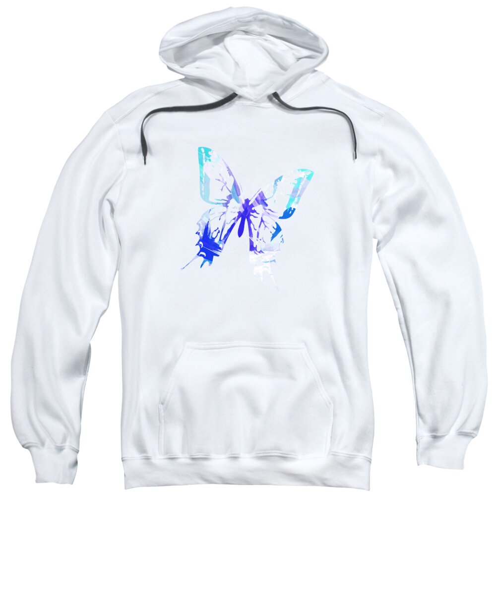 Abstract Sweatshirt featuring the mixed media Blue Abstract Paint Pattern by Christina Rollo