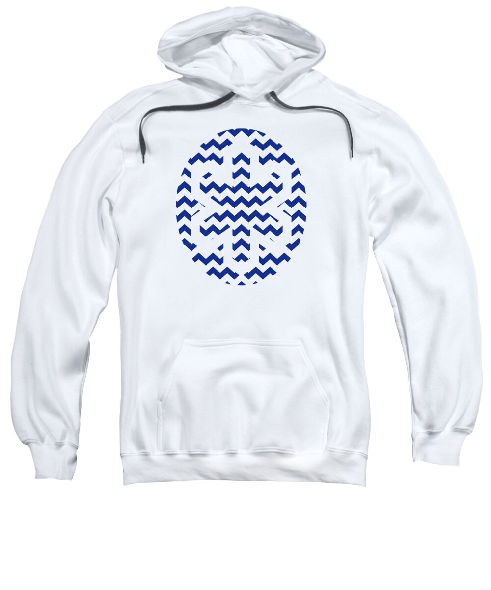 Chevron Pattern Sweatshirt featuring the mixed media Blue Chevron Pattern by Christina Rollo