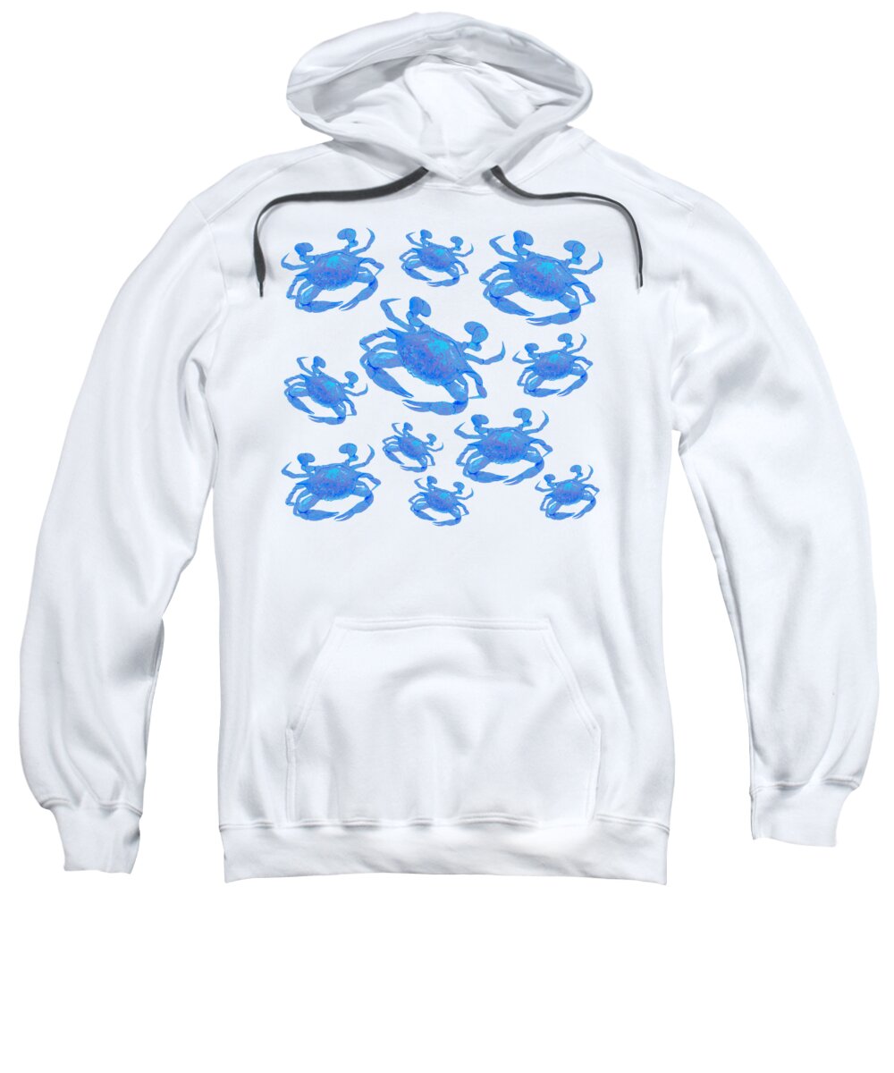 Crabs Sweatshirt featuring the painting Blue Crabs by Jan Matson