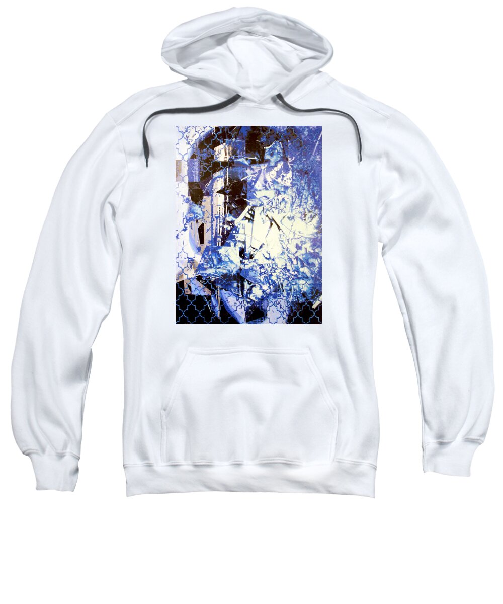 Pop Art Sweatshirt featuring the painting Blue Discussion by Bobby Zeik
