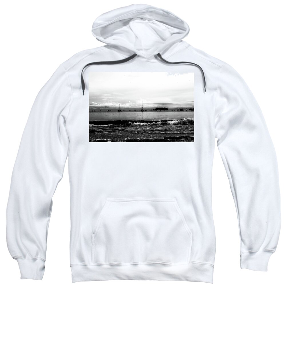 Costa Rica Sweatshirt featuring the photograph Boats and Clouds by D Justin Johns