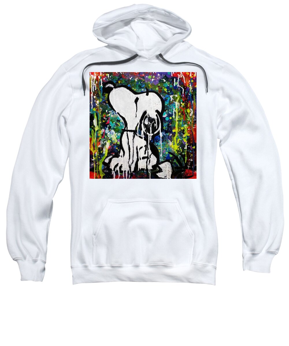 Snoopy Sweatshirt featuring the painting Bold.Snoopy by A MiL