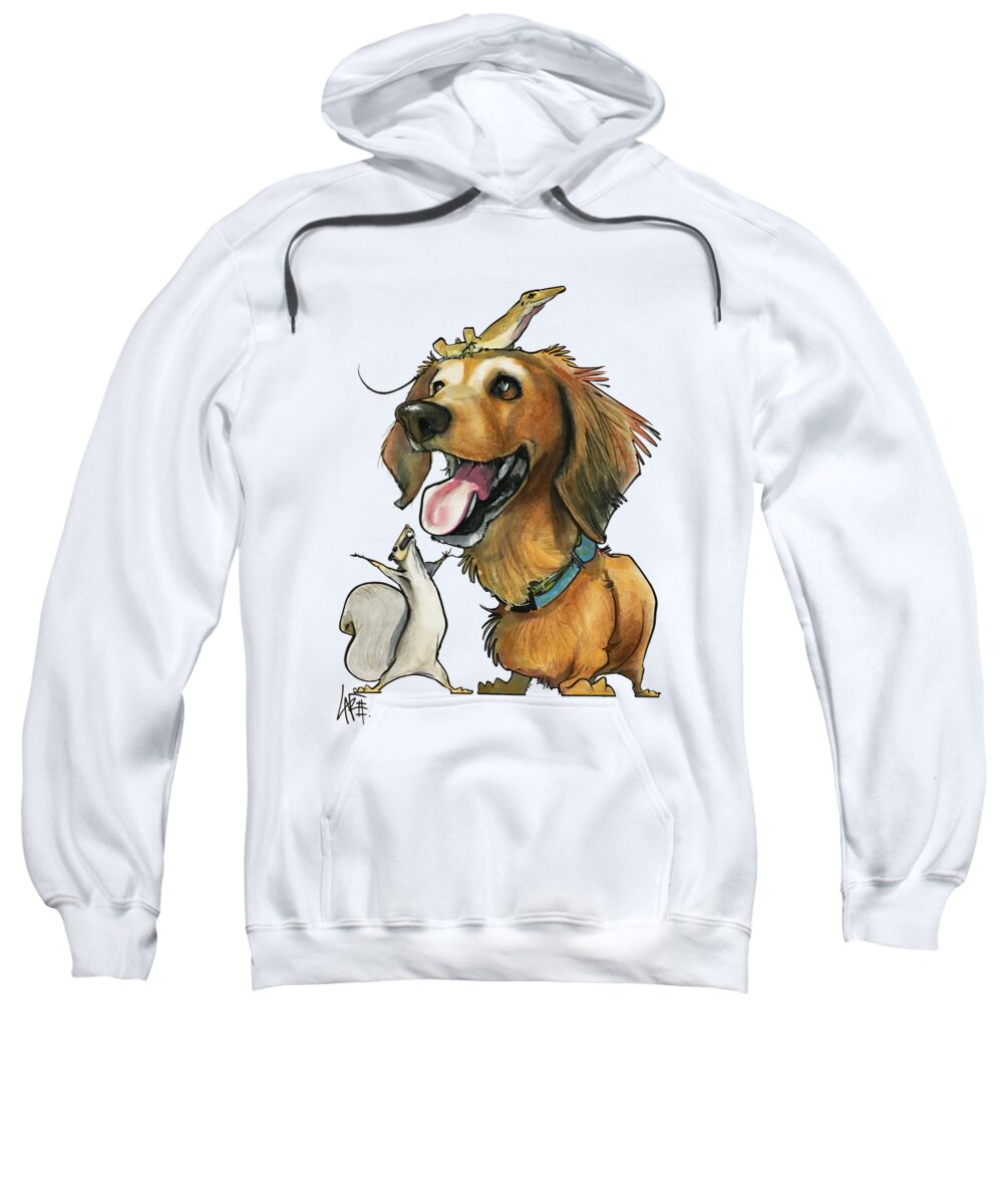 Pet Portrait Sweatshirt featuring the drawing Boyle 7-1107 by Canine Caricatures By John LaFree