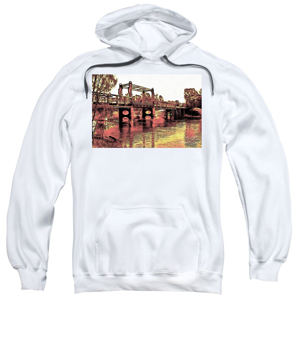 Australia Sweatshirt featuring the digital art Bridge over Murray River by Fran Woods