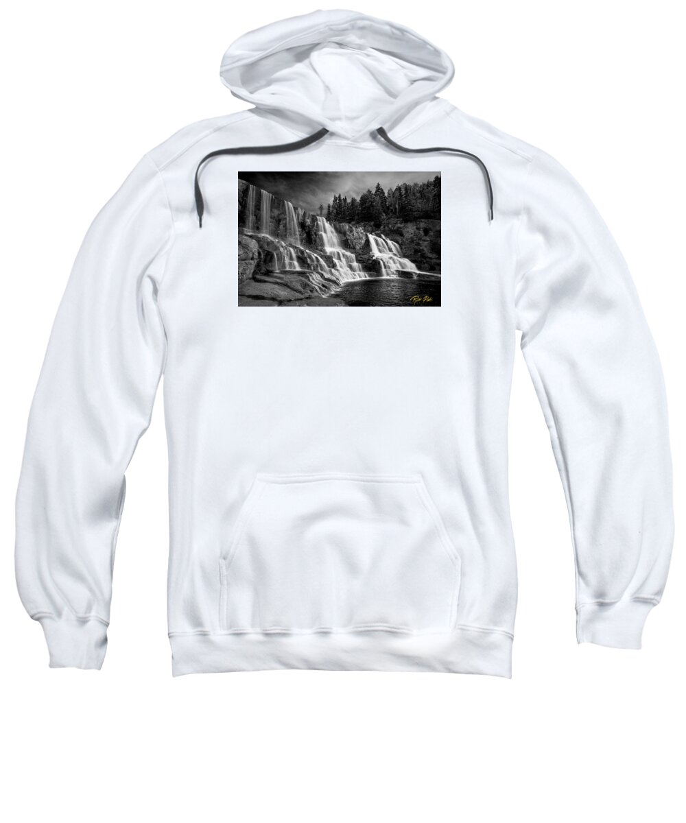 Sweatshirt featuring the photograph Brooding Gooseberry Falls by Rikk Flohr