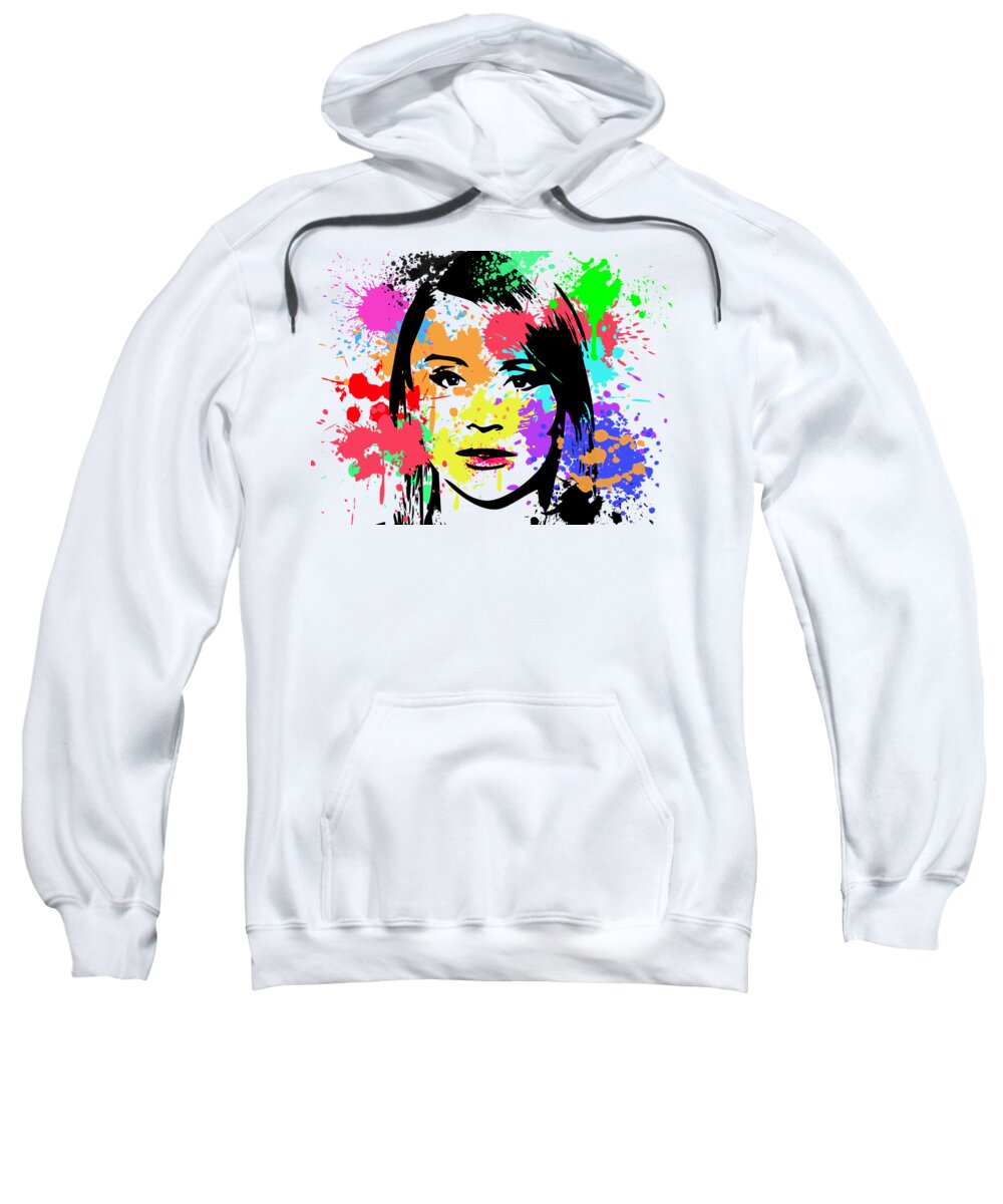 Bryce Dallas Howard Sweatshirt featuring the digital art Bryce Dallas Howard Pop Art by Ricky Barnard