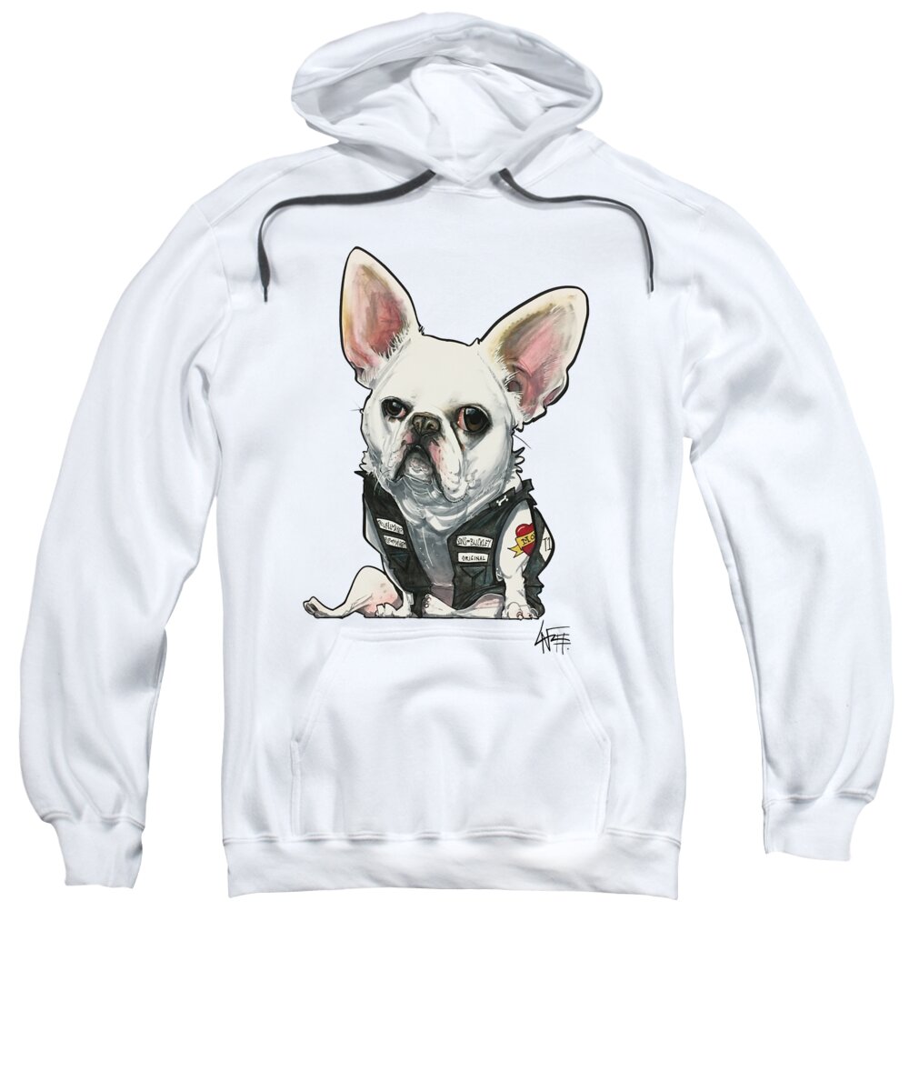 Pet Portrait Sweatshirt featuring the drawing Buckley 3392 STANLEY by Canine Caricatures By John LaFree