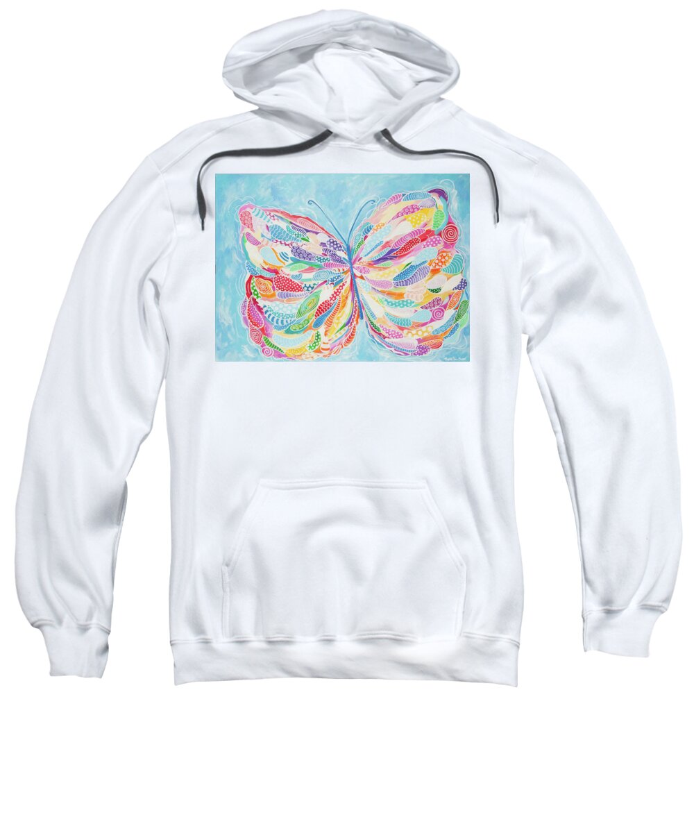 Butterfly Sweatshirt featuring the painting Butterfly by Beth Ann Scott