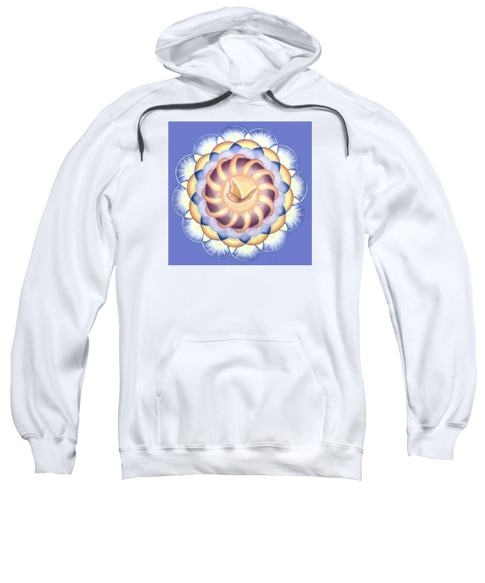 Butterfly Sweatshirt featuring the painting Butterfly Mandala with Blue by Robin Aisha Landsong