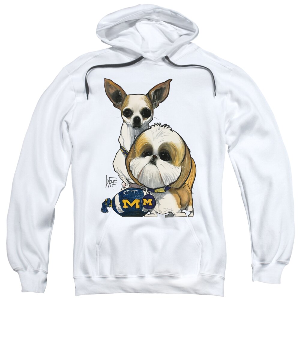 Pet Portrait Sweatshirt featuring the drawing Cairns 3401 by Canine Caricatures By John LaFree