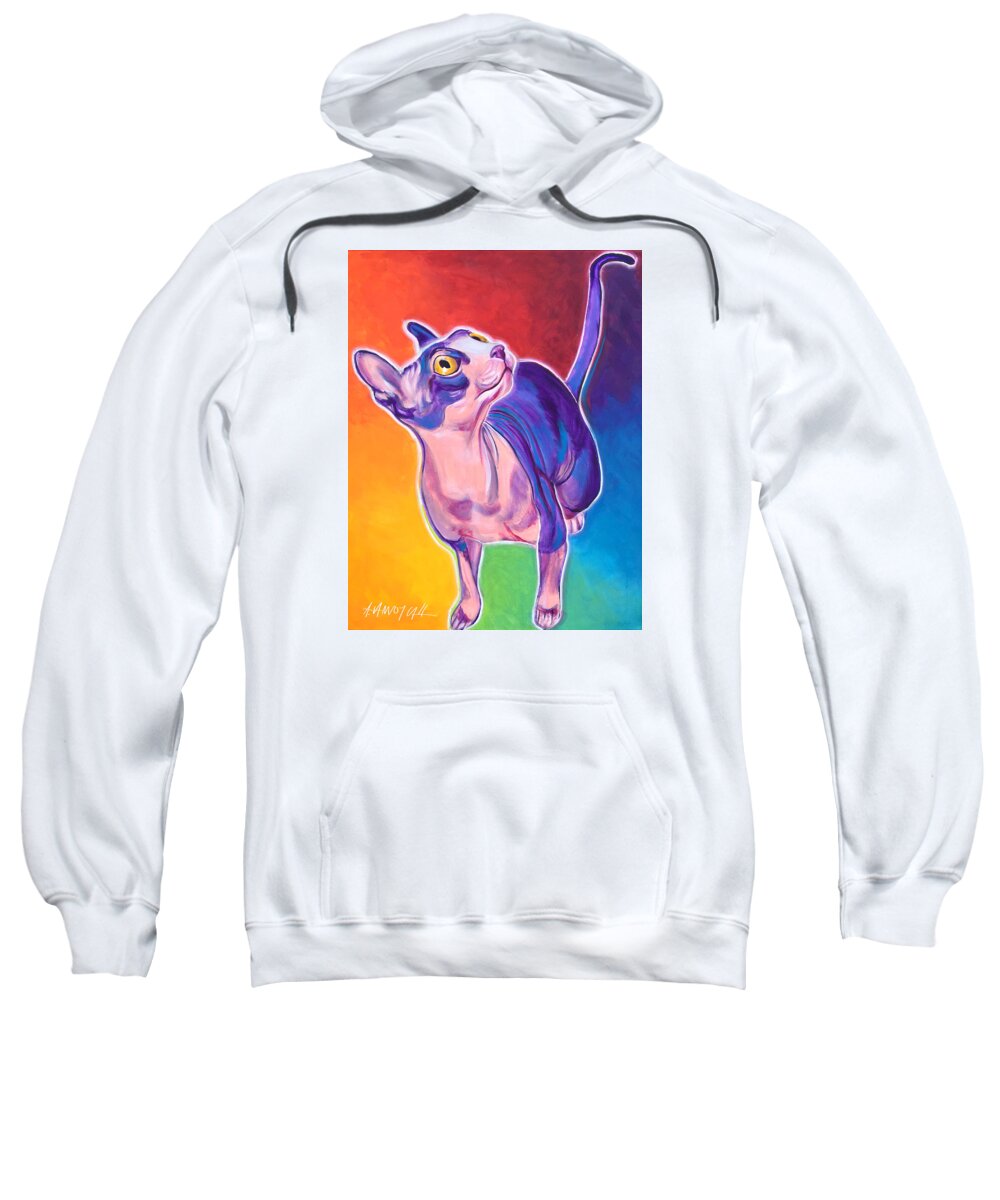 Sphynx Sweatshirt featuring the painting Cat - Bree by Dawg Painter