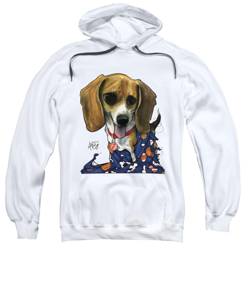 Pet Portrait Sweatshirt featuring the drawing Catha 3239 by Canine Caricatures By John LaFree
