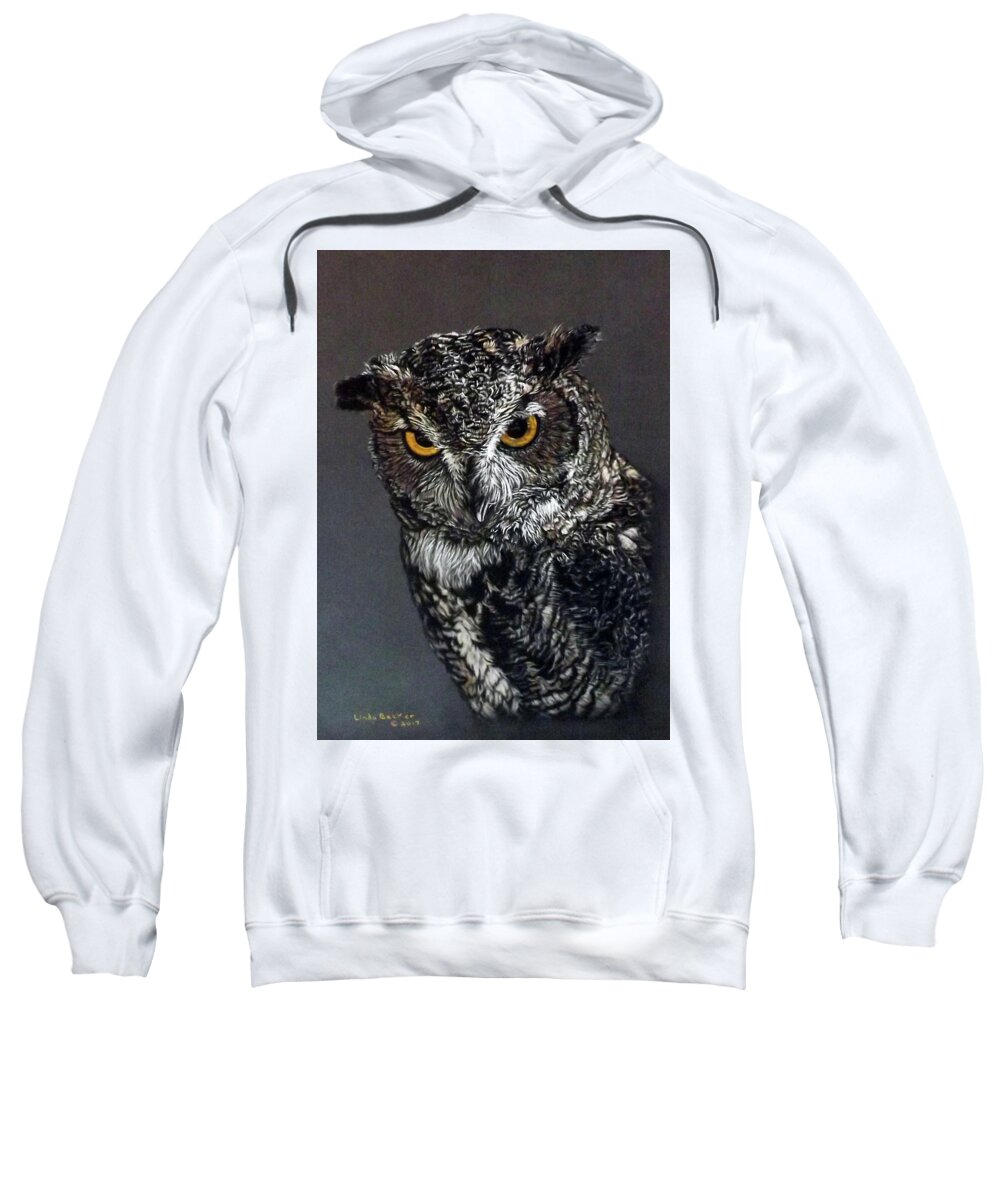 Owl Sweatshirt featuring the pastel Charley by Linda Becker